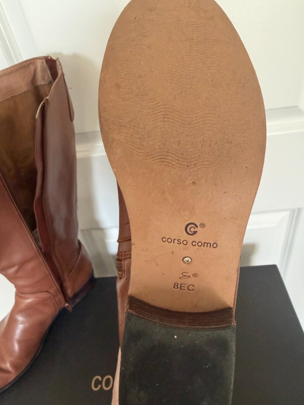 Corso Como Leather Francine Vintage Calf Boots - Picture 6 of 12